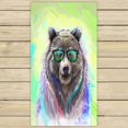thumbnail image 1 of Toallas de piel esponjosa ABPHQTO Oso de anteojos bajas animales salvajes 75x140 cm, 1 of 1