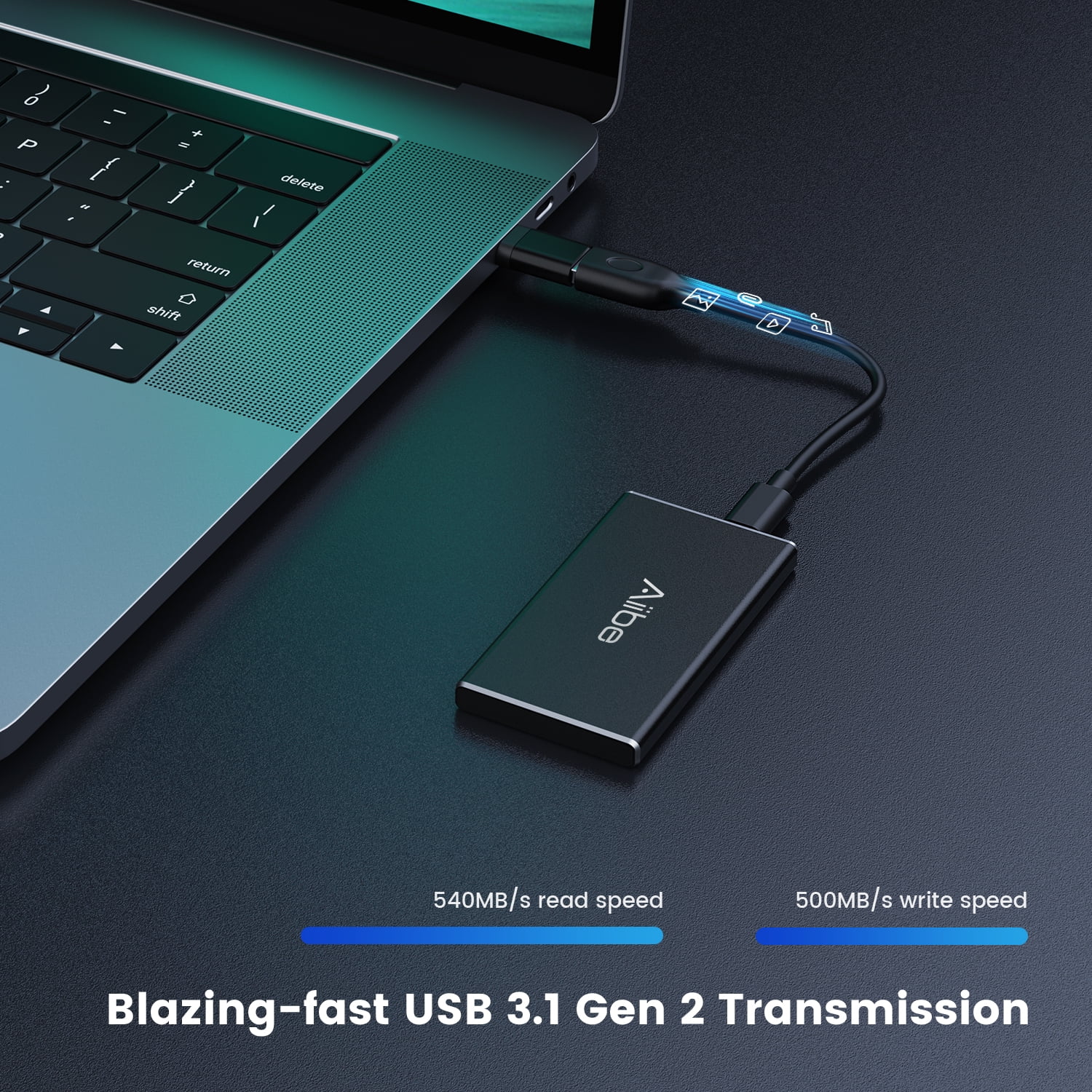 Mini Portable SSD 250GB External Mobile Solid State Drive USB 3.1 Ultra-Slim Hard Drive for Laptop PC