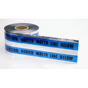 Polyethylene Underground Water Line Detectable Marking Tape, 1000' Length x 6 Width, Blue