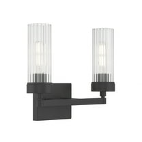 2612-MB-CL-Norwell Lighting-Lida - 2 Light Bath Vanity-11.25 Inches Tall and 14 Inches Wide-Matte Black Finish