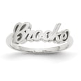 thumbnail image 1 of Solid 10K White Gold Casted Polish Name Ring Band Size 8, 1 of 4