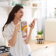 thumbnail image 5 of Yayeee 30oz Stainless Steel Tumbler with Straw and Handle Double-Wall Insulated Travel Water Bottle, Purple Retro Rainbow, 5 of 8