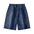 thumbnail image 7 of Havenx Casual Denim Shorts for Men Elastic Waist Drawstring Jean Shorts with Pockets Wide Leg Short Pant Classic Summer Baggy Loose Fit Clothes,Dark Blue 7XL, 7 of 7