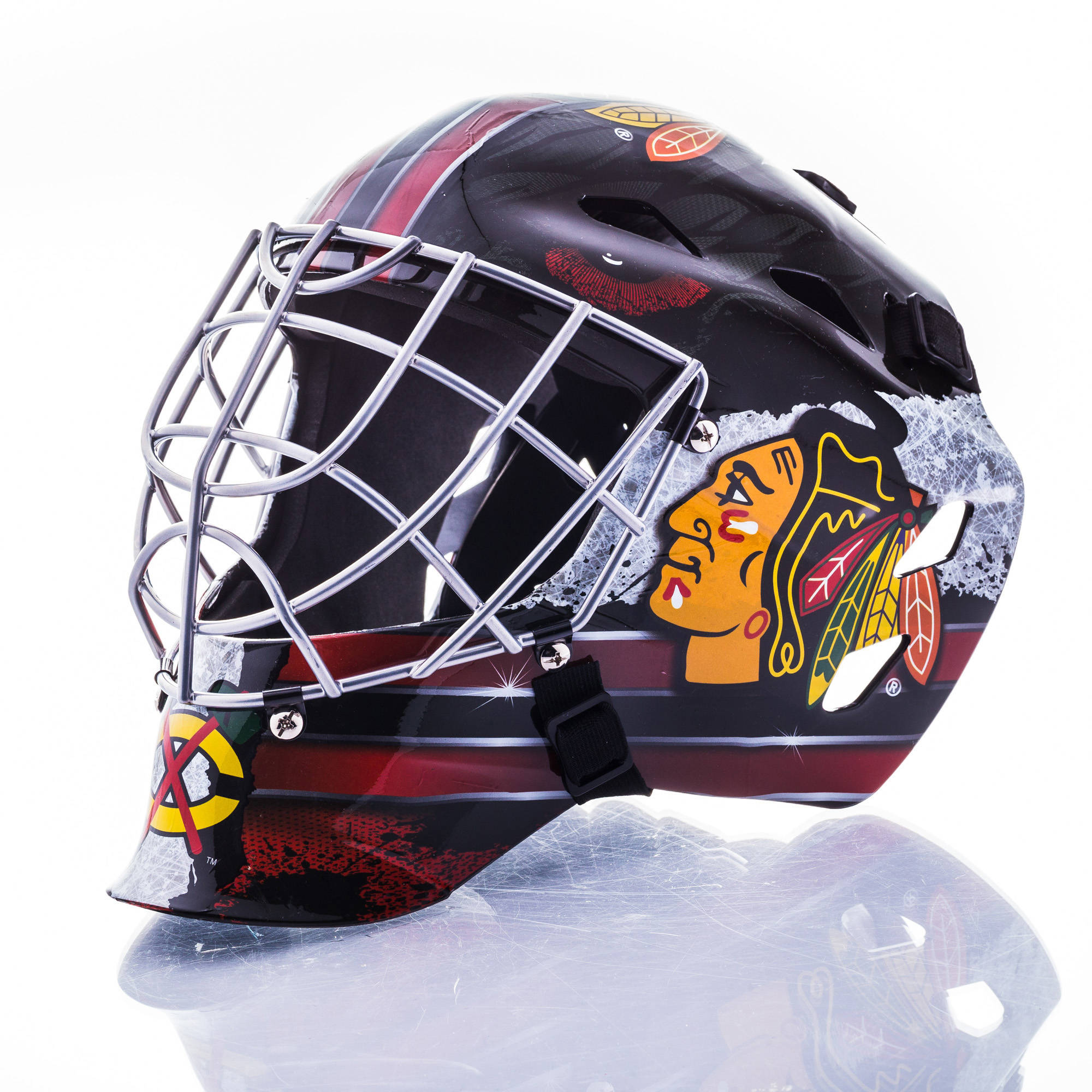 Franklin Sports 74005F01E2 Sports GFM 1500 NHL Chicago Blackhawks Goalie Face Mask - image 3 of 6