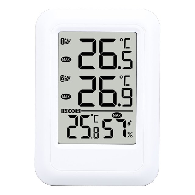 Termómetro Interior Exterior, Valor Mínimo Máximo Pantalla De Tiempo De Registro Función De Calendario De Alarma Termómetro Inalámbrico Digital Versátil Higrómetro Para El
