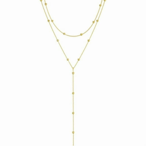 Alloy Y-Necklace with Elegant Tassels for Layered Jewelry Lovers, Showcases Individual Style