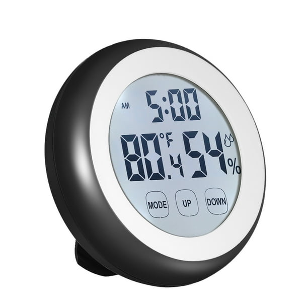 ° C / ° F Digital termómetro higrómetro Temperatura Humedad Medidor Reloj despertador tecla táctil Tomshoo Medidor de temperatura y humedad