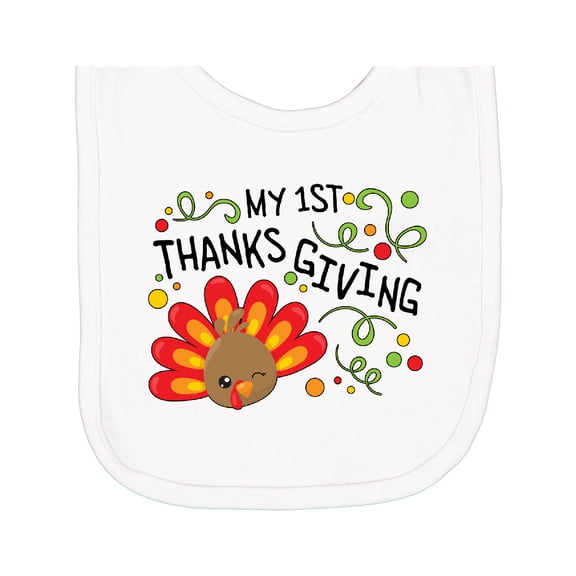 Inktastic My First Thanksgiving Cute Turkey Newborn Bib