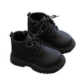 thumbnail image 3 of Akiihool Boys Boots Boys Combat Boots Girls Booties Fashion Short Low Heels Kids Boots Chelsea Booties (Black,27), 3 of 7