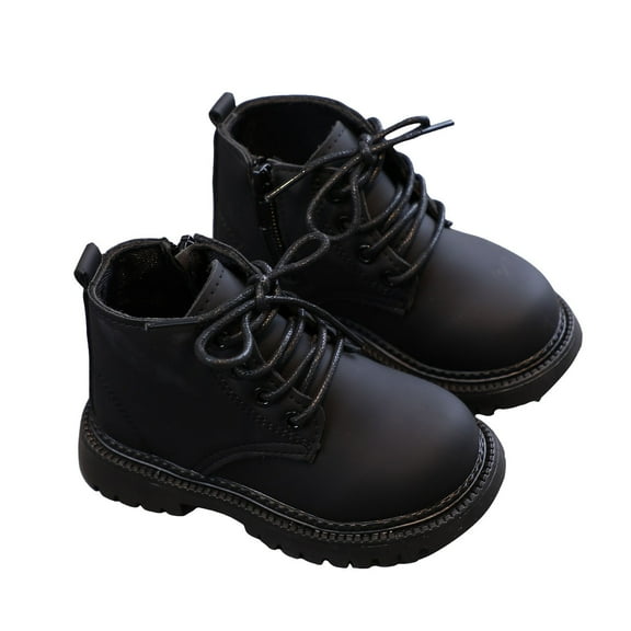 Chenyee Toddler Boys Girls Combat Boots Kids Work Boots Winter Outdoor Lace Up Hiking Walking Booties
