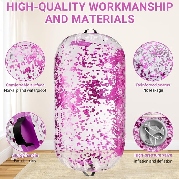 Gymnastics Barrel Inflatable Tumbling Air Roller, Gymnastic Tumble Equipment for Kids Home Use Back Handspring Trainer Octagon Tumbler Chearleeding Mat With Electric Pump