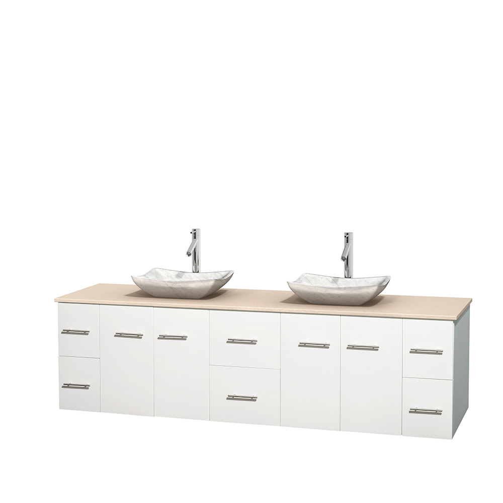 80 In Double Bathroom Vanity Set In White With Granite Sinks Walmartcom Walmartcom