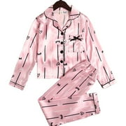 URMAGIC Girls Satin Pajama Set Silk Pjs Long Sleeve Kids 2 Piece Sleepwear Button-Down Nightwear Loungewear(6-13T)