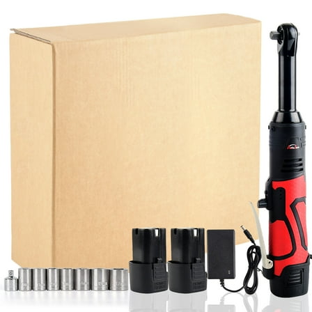 Extended Cordless Electric Ratchet Wrench, 3/8" 60 Ft-lbs 450 RPM 18V Long Reach