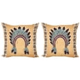 thumbnail image 1 of Ambesonne Tribal Throw Pillow Cover 2 Pack, Folkloric Aztec Headband, 24", Pale Brown Mint, 1 of 2