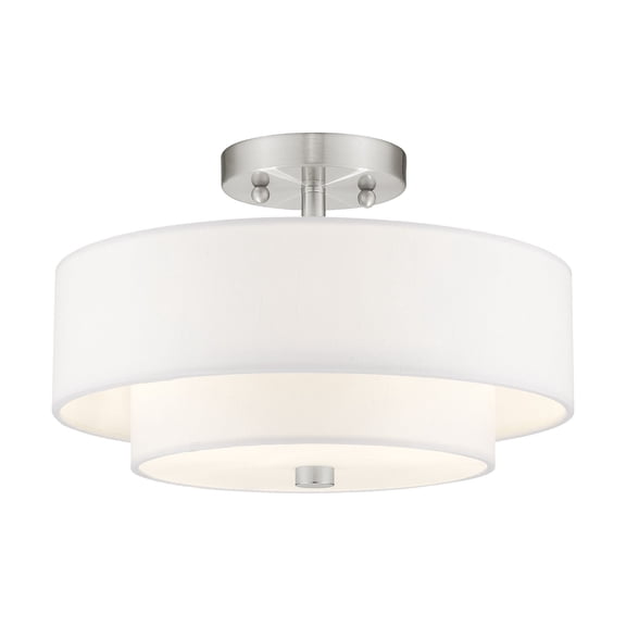 Livex Lighting Claremont Ceiling Mount in Brushed Nickel