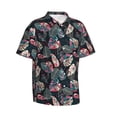 thumbnail image 2 of Daiia Colorful Tropical Leaves Hawaiian Shirt for Men Gentle Cotton Regular Short Sleeve Casual-Large, 2 of 9