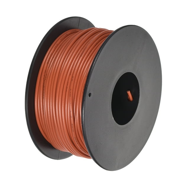 Uxcell Fil Torsadé 24AWG 30m/100 Pieds Orange, Fil Électrique UL1007 Bobine