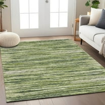 Addison Rugs Chantille Indoor/Outdoor Transitional Stripes Olive Washable Rectangle Rug, 3' x 5'