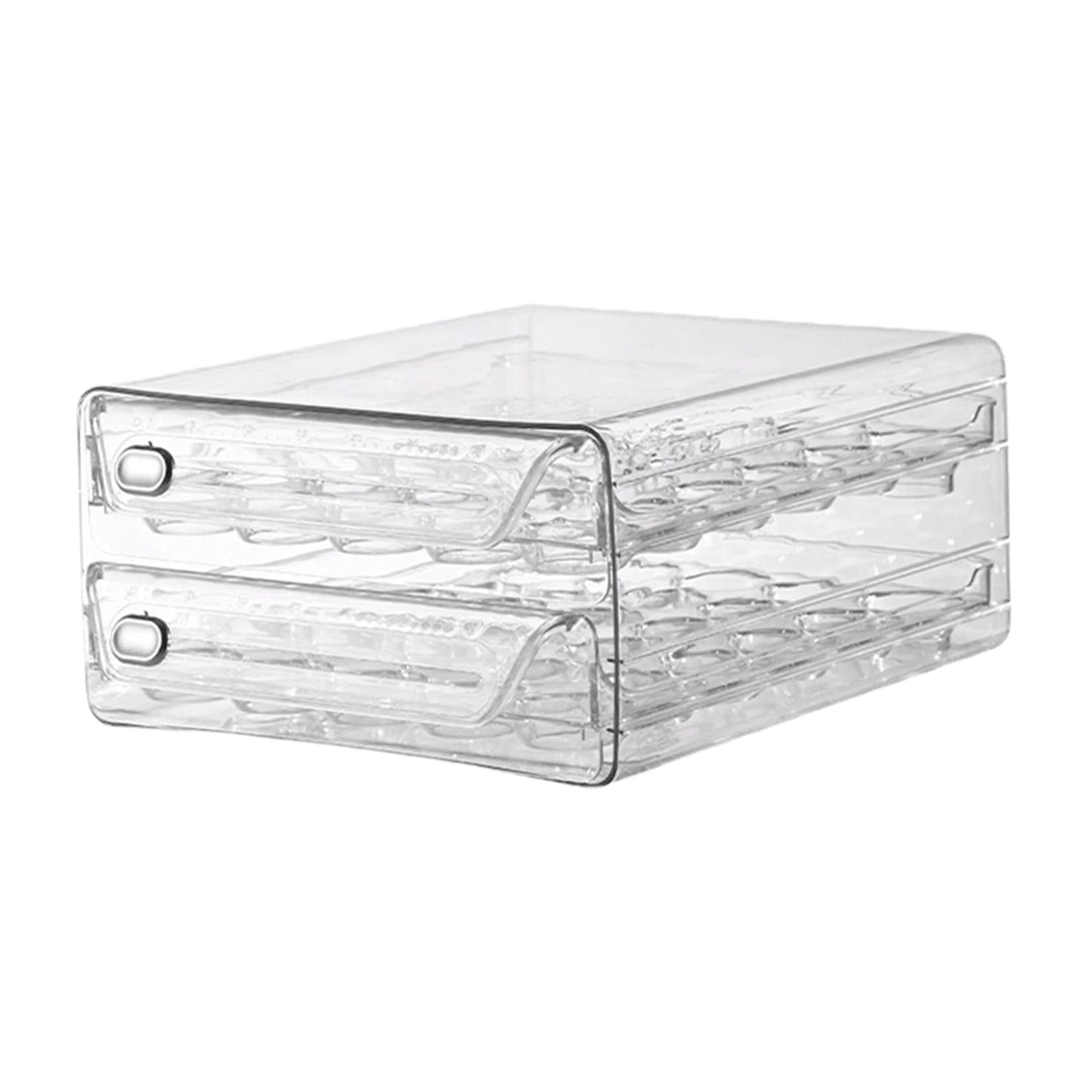 2 Layer Egg Holder Egg Storage Container with Handles Stackable Egg Fresh Storage Box Egg Tray for Countertop Fridge Cupboard Refrigerator L