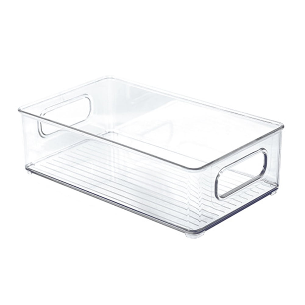 Clear Plastic Pantry Organizer Bins, for Refrigerator, Fridge,