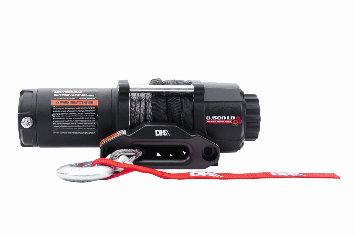 Treuil électrique pour VTT/UTV DK2 de 3 500 lb (corde synthétique incluse)