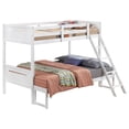 thumbnail image 6 of Miekor Furniture White Twin/Full Bunk Bed with Built-in Ladder W5U341, 6 of 6