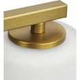 thumbnail image 5 of Vertex Collection Two-Light Brushed Gold Etched White Glass Contemporary Bath Light, 5 of 14
