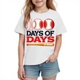 thumbnail image 2 of Kids 100 Days of School Shirt Baseball Themed Celebration Top Soft Cotton Comfortable Tshirt 3-10 Years White,Size 4 T, 2 of 6