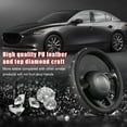 thumbnail image 4 of Bling Car Steering Wheel Cover, Sparkling Crystal Rhinestone Auto Wheel Protector, Anti Slip Cover Fit 15 Inch Steering Wheel for Women Girls, Universal Car Accessories (Black), 4 of 12