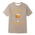 thumbnail image 4 of T Shirts for Man Print Short Sleeve Crew Neck Top Summer Party Casual Shirts for Men Khaki L, 4 of 4