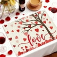 thumbnail image 2 of chaungfeng Valentines's Day Linen Solid Color Letter Print Placemats, Holiday Party Insulated Placemats Heart Print Placemats for Valentines's Day 12"x18", 2 of 6