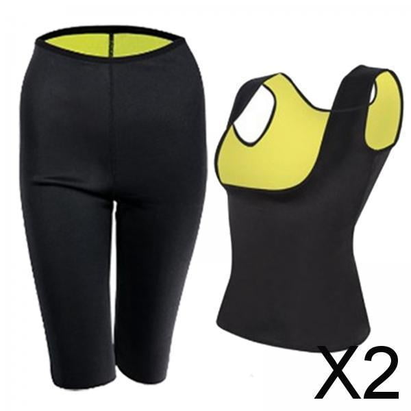 2x Trajes De Sauna Chaleco Corsé Moldeador De Cuerpo De Neopreno Para Ejercicio De Gimnasio Quemagrasas