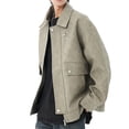 thumbnail image 1 of Leather Jacket Men Men's Fashion Motorcycle Leather Jacket with Solid Color and Long Sleeves Motorcycle Jacket Men, 1 of 4