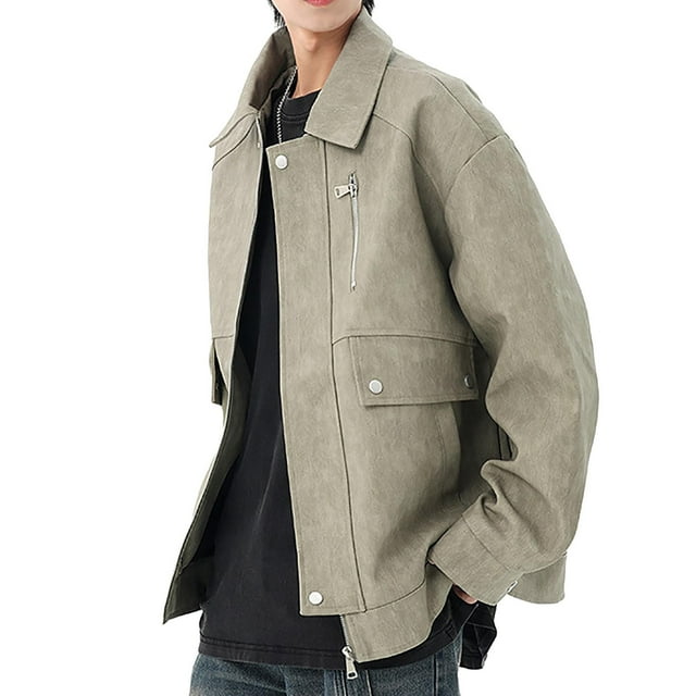 Ceisia Veste de Baseball Zippée Décontractée d'Hiver pour Homme Mode Cardigan à Manches Longues Cadeau Manteau