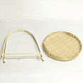 4X Bamboo Weaving Straw Baskets Tier Rack Wicker Fruit Bread Storage