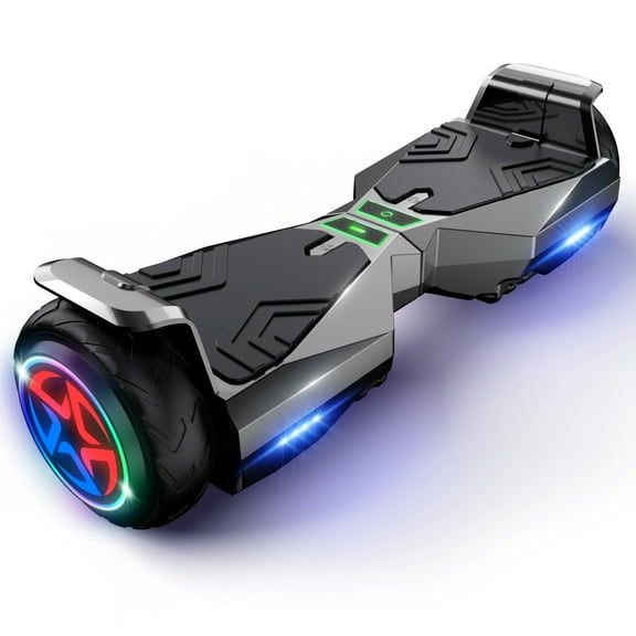 Off Road Electric Scooter with LED Lights & 400W Motor, Tcdjtc Hover Self-Balance Scooter for Kids Board, Electric Scooter with Bluetooth Speakers, Kids Scooter with 9MPH Max Speed, All Terrain