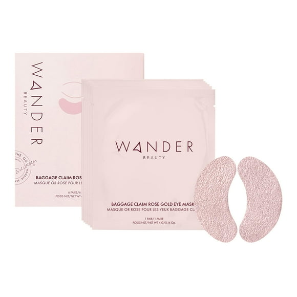 Parches para debajo de los ojos, reclamo de equipaje de Wander Beauty, oro rosa