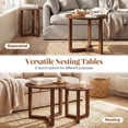 thumbnail image 6 of Costway Round Nesting Coffee Table Set of 2 with Thickened Top & Solid Rubber Wood Legs Walnut, 6 of 10