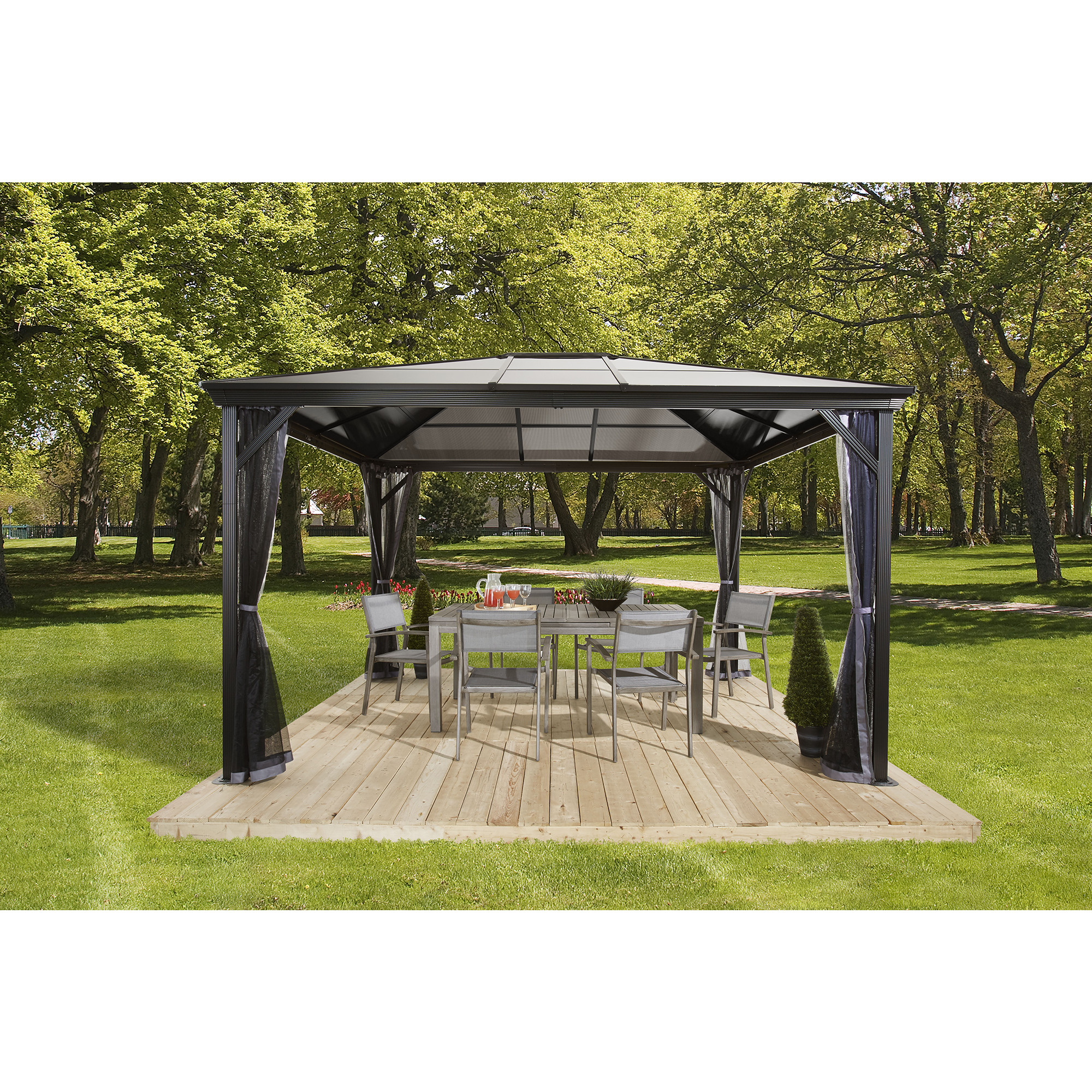 Sojag Verona 10 x 14 x 8.5 ft Charcoal Gazebo