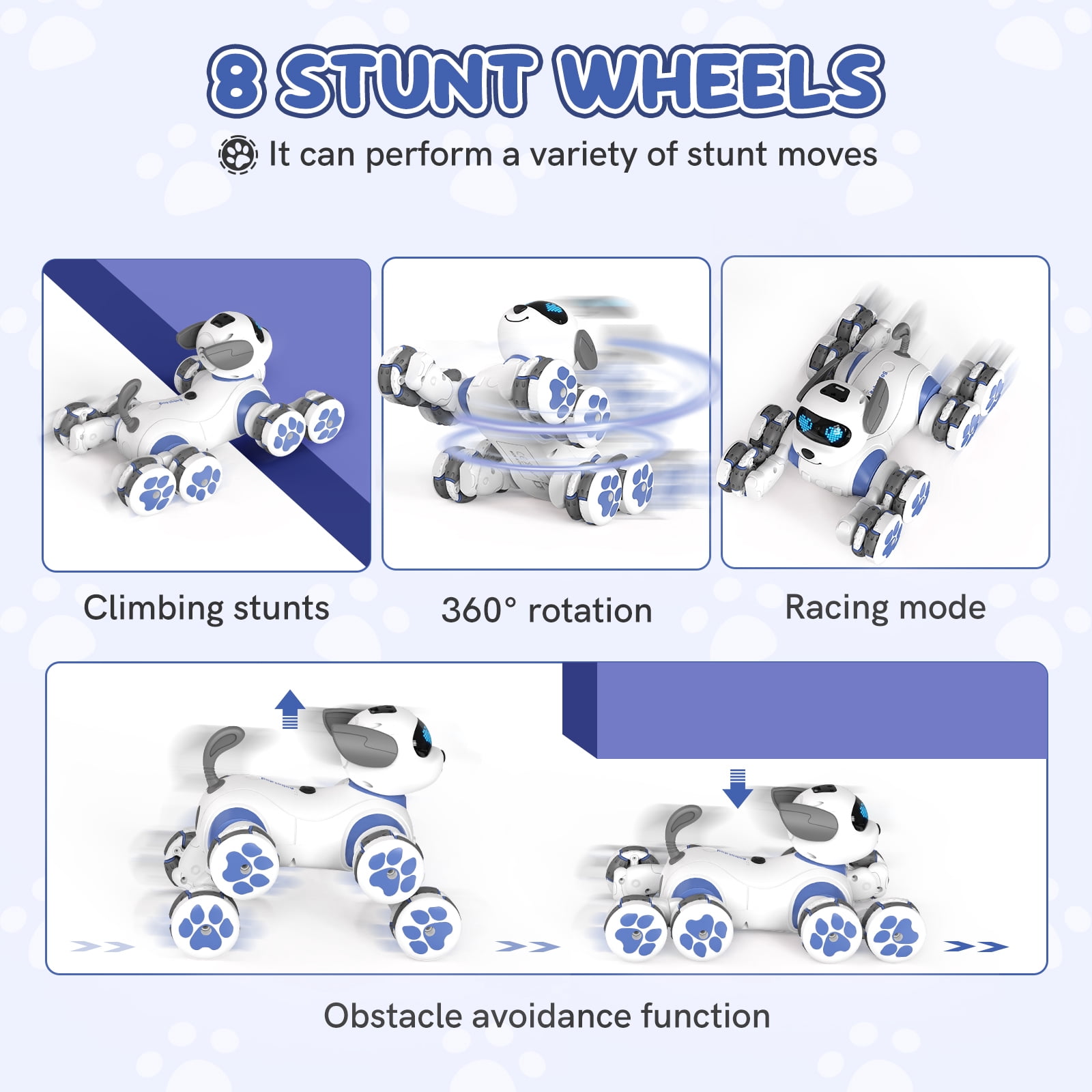 Robot Dog Interactive Toys : Remote Control Electronic Kitty Pets - Robotic Can Dancing Touch Program or Kids Age 3-10 Christmas/Birthday Surprise Gifts (BLUE)