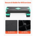 thumbnail image 3 of VEVOR Aerobic Exercise Step Platform Height Adjustable Workout Stepper 4 Riser Green, 3 of 9