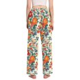 thumbnail image 3 of FORMRS Women's Pajama Pants with Pockets Soft Comfy Loungewear Sleep Bottom, Sizes S-2XL, Orange Japanese Flowers Pattern, 3 of 8