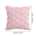 thumbnail image 2 of Valentine's Day Love Plush Pillowcase, 18 x 18 inch Soft Heart Shaped Cushion Cover for Living Room Sofa Decor, No Insert - Pink, 2 of 2