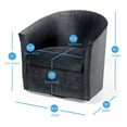 thumbnail image 3 of Comfort Pointe Elizabeth Charcoal Gray Microfiber Swivel Accent Chair, 3 of 7