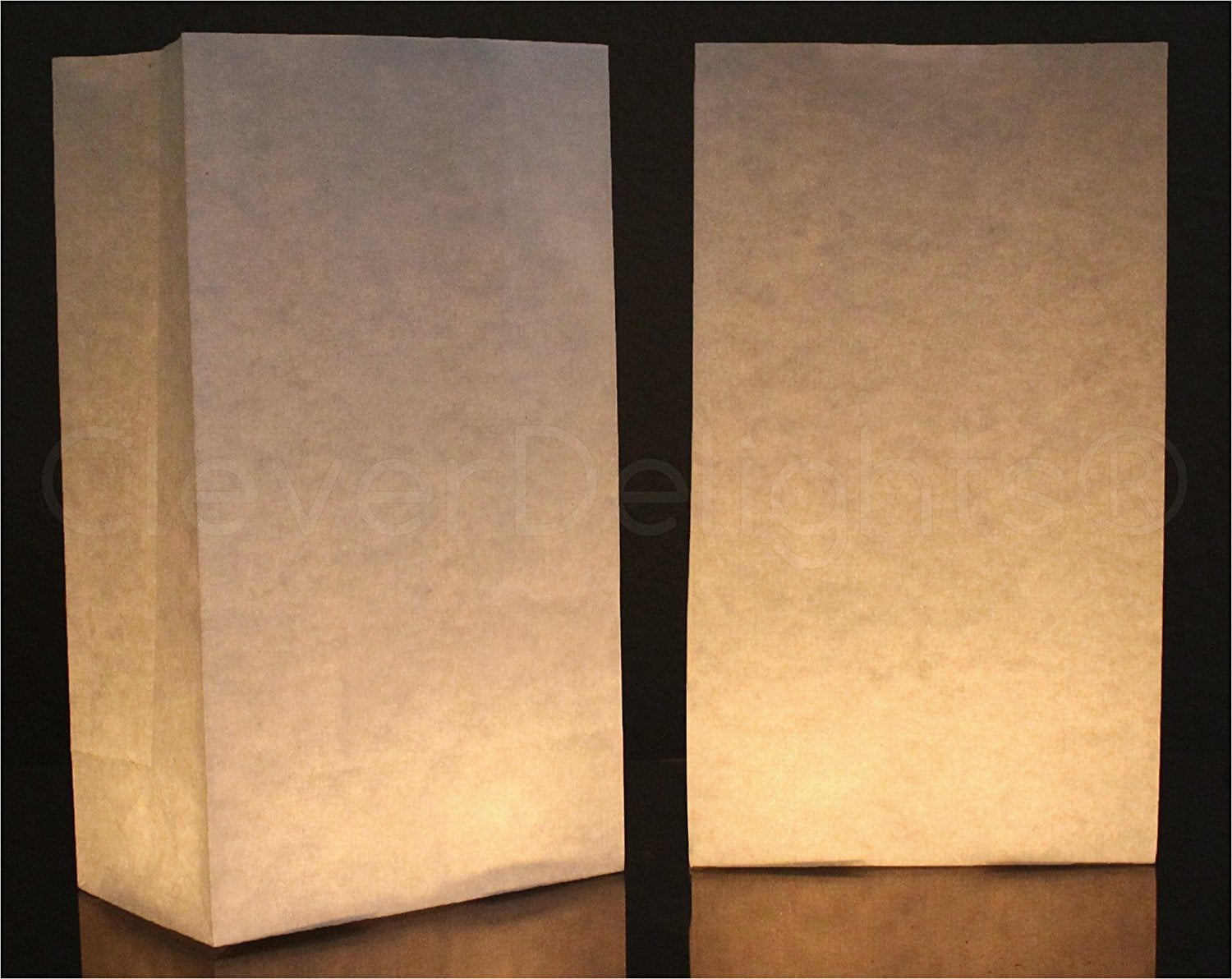 CleverDelights White Luminary Bags 30 Count Flame Resistant Paper