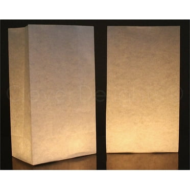CleverDelights White Luminary Bags - 30 Count - Flame Resistant Paper