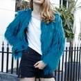 thumbnail image 4 of Women'S Fashion Cropped Faux Fur Jacket Long Sleeve Open Front Winter Jacket Shaggy Fleece Warm Outerwear Fall Clothes, 4 of 7
