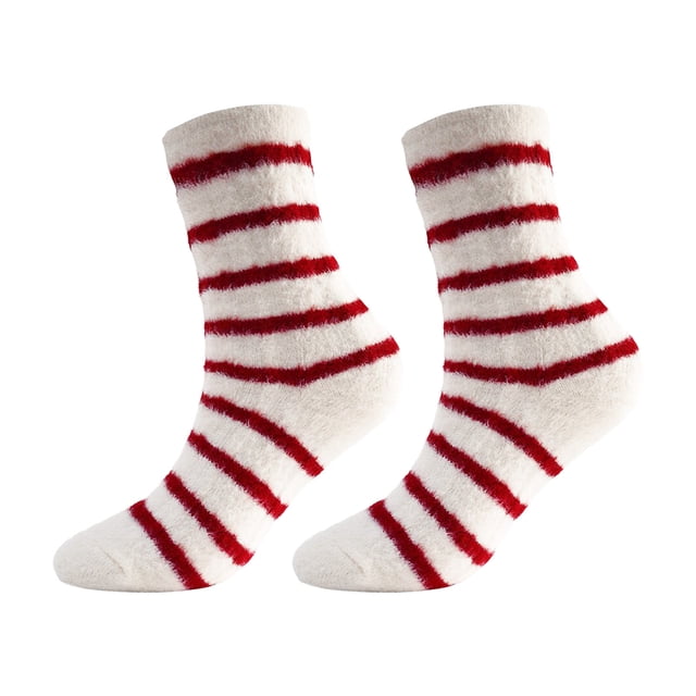 Chaussettes de Robe en Velours Rouge Hiver Chaussettes Natales Rouges Australie Velours Chaleur Épaissies Rembourrées Chaussettes de Sommeil Chaussettes de Sol à la Maison Bas Femme Dessus en Velours Rouge