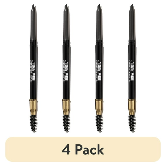 (4 pack) Revlon ColorStay Waterproof Eyebrow Pencil, Mechanical & Long Lasting, 225 Soft Black, 0.021 oz